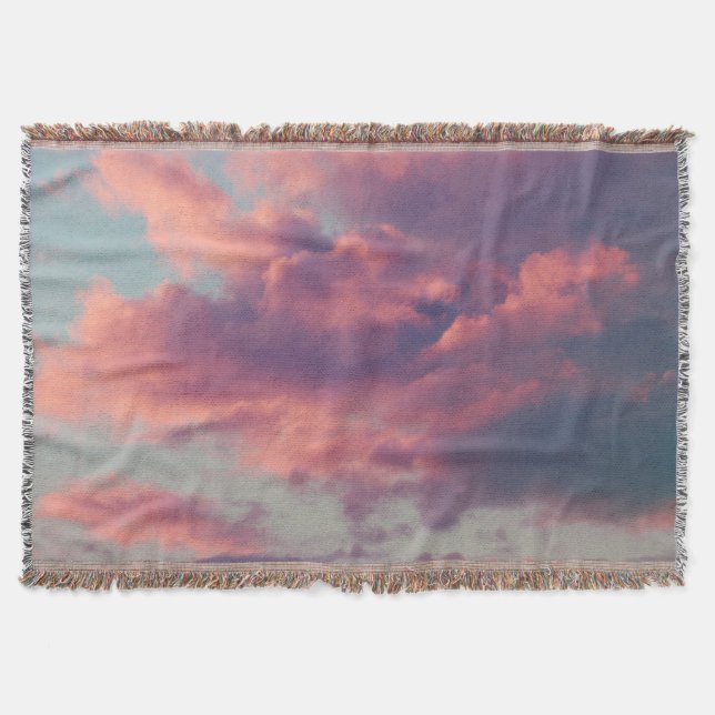 Pink Dreamy Ästhetische Sonnenuntergangswolken Decke (Vorderseite)