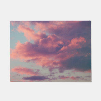 Pink Dreamy Ästhetische Sonnenuntergangswolken Fußmatte