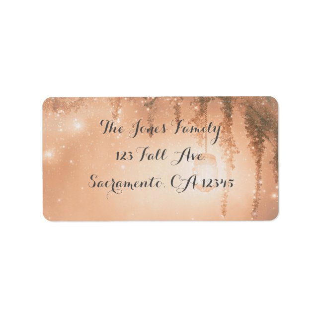 Pink Dreamy Rustic Forest Bridal Dusche Einladung Adressaufkleber (Vorne)