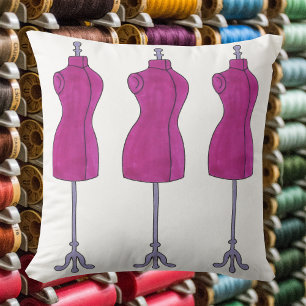 Pink Dressform Mannequin Fashion Nähdesign Kissen
