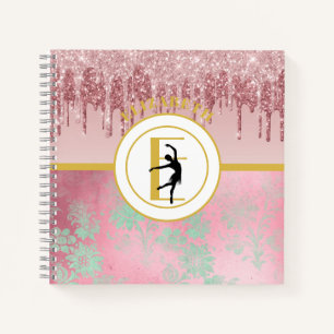 Pink Driving Glitzer Ballerina Ballerina Balletttä Notizbuch