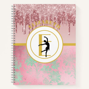 Pink Driving Glitzer Ballerina Ballerina Balletttä Notizbuch
