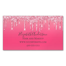 Pink Driving Glitzer Girly Trendy Chic Modern Magnetische Visitenkarte