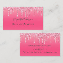 Pink Driving Glitzer Girly Trendy Chic Modern Visitenkarte
