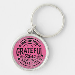 Pink Driving Glitzer Grateful Vibes Schlüsselanhänger