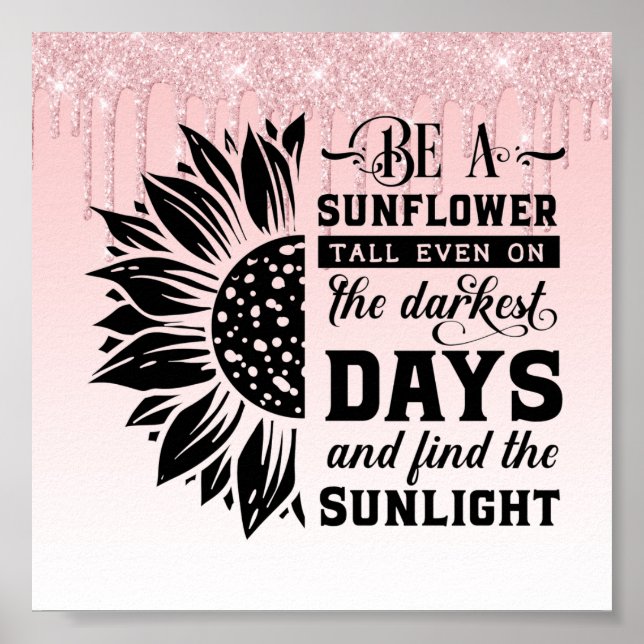 Pink Driving Glitzer Inspiration Zitat Poster (Vorne)