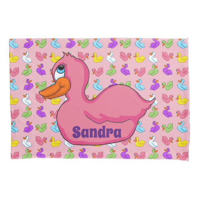 Pink Duck Pillow Case Kissenbezug (Vorderseite)