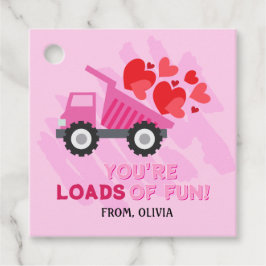 Pink Dump Truck Herz Valentines Gift Tags Geschenkanhänger