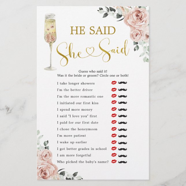 Pink Dusty Rose Brautparty sagte sie sagte (Vorderseite)