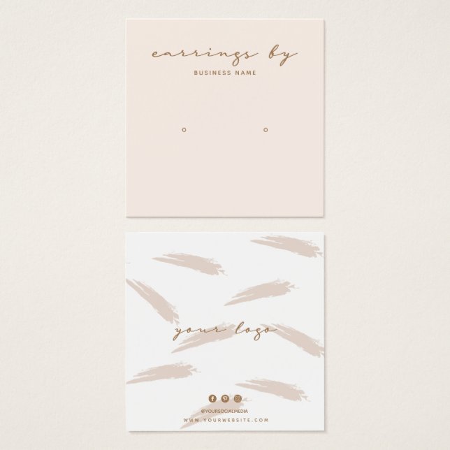 Pink Earring Display Business Card (Vorne & Hinten)