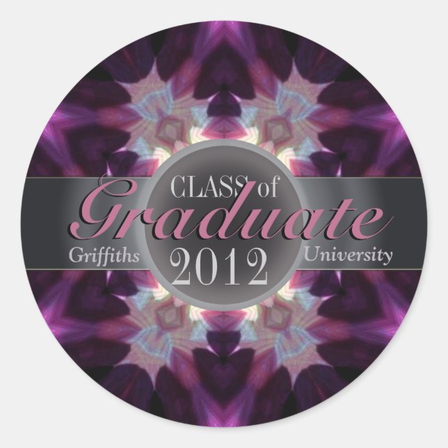 Pink Eclipse Star Award Abschluss Geschenksticker Runder Aufkleber (Vorderseite)