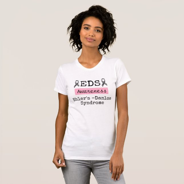 Pink EDS Ehlers-Danlos Syndrom Sensibilisierungs-S T-Shirt (Vorne ganz)