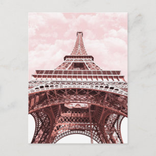 Pink Eiffel Tower Postcard Postkarte