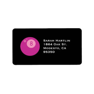 Pink Eightball Adressaufkleber