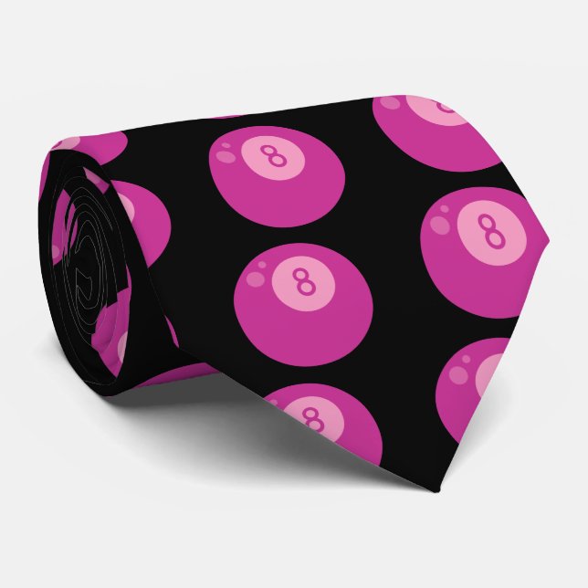 Pink Eightball Krawatte (Gerollt)