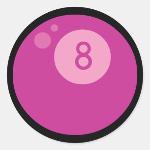 Pink Eightball Runder Aufkleber