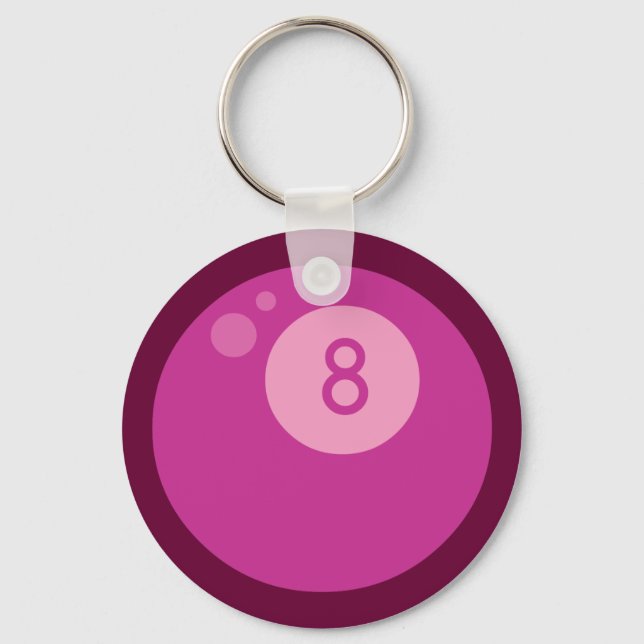 Pink Eightball Schlüsselanhänger (Vorderseite)