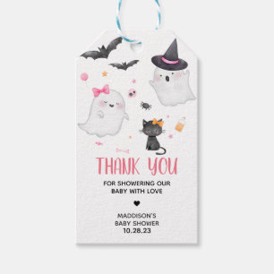 Pink ein kleines Boo Baby Dusche Fevor Tags Geschenkanhänger
