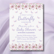 Pink ein kleines Butterfly Girl Floral Baby Dusche