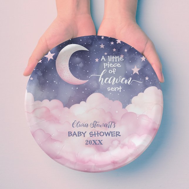 Pink ein kleines Stück Himmlische Kinderdusche Pappteller (Von Creator hochgeladen)