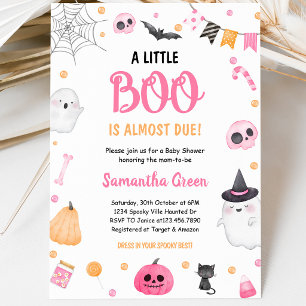 Pink eine kleine Boo Baby Dusche Halloween Einladu Einladung