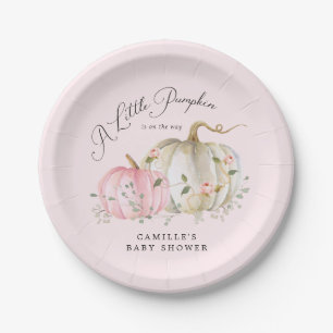 Pink eine kleine Pumkin Girl Dusche Pappteller
