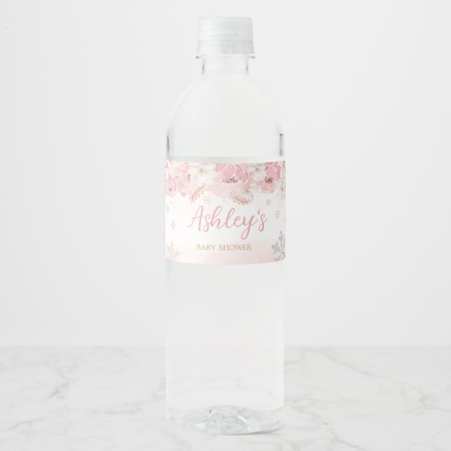 Pink eine kleine Schneeflocke Babydusche (Vorderseite)