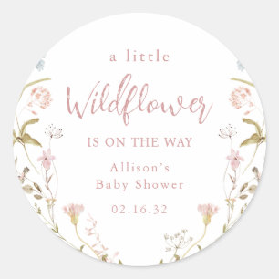 Pink Eine kleine Wildblume Rustikale Boho Babydusc Runder Aufkleber