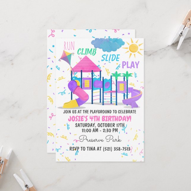 Pink Einladung (Vorderseite/Rückseite Beispiel)