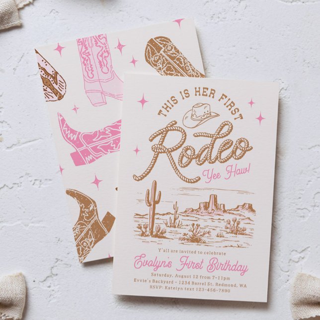 Pink-Einladung zur ersten Rodeo-Veranstaltung  Einladung (Von Creator hochgeladen)
