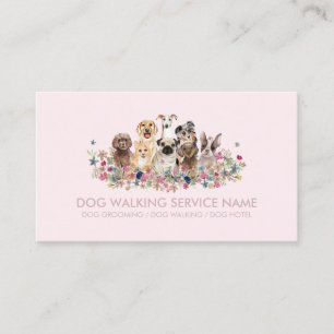 Pink Einzigartiger Hund Groomer Haustier Visitenkarte