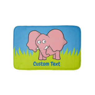Pink Elefant Cartoon Bademantel matt Badematte
