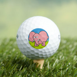 Pink-Elefant-Cartoon Golfball