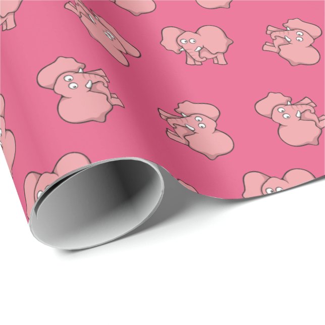 Pink Elefant Cartoon Packpapier (Rolleneckpunkt)