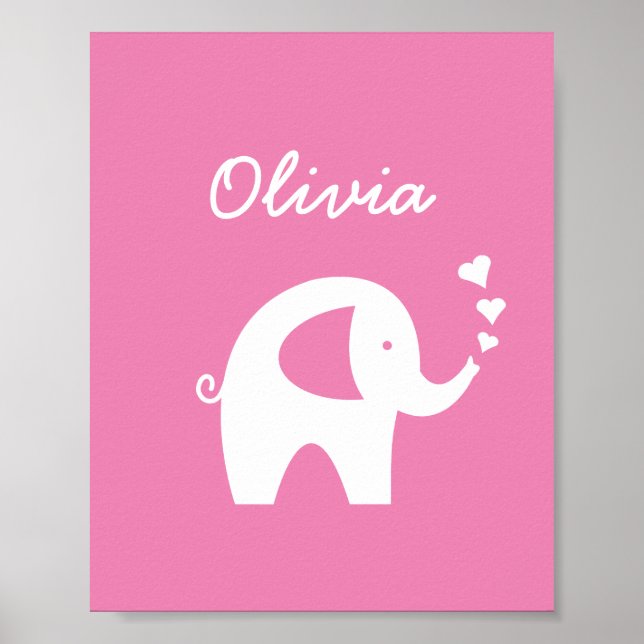 Pink Elefant Girl Zimmer Kinderzimmer Dekoration P (Vorne)