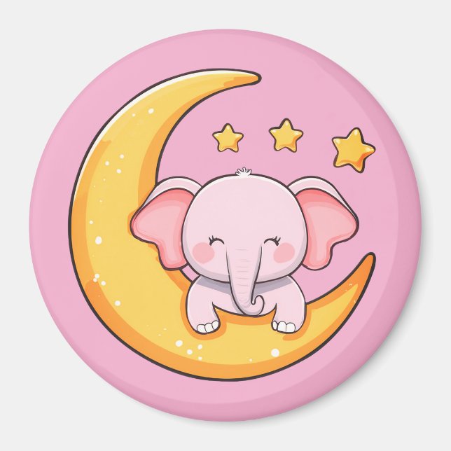 Pink-Elefant Magnet (Vorne)