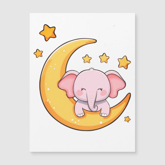Pink-Elefant Magnetkarte (Vorderseite)