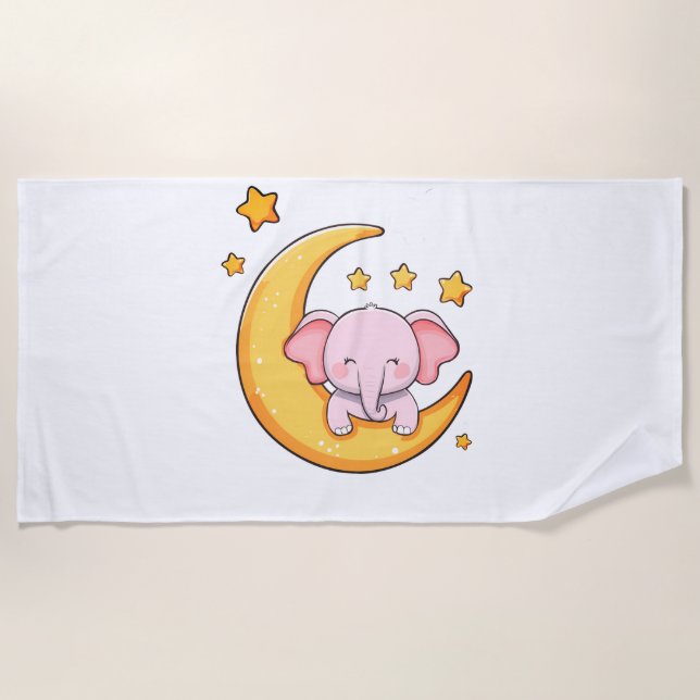Pink-Elefant Strandtuch (Vorderseite)