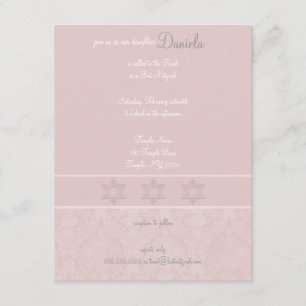 PInk Elegance Bat Mitzvah Einladungen