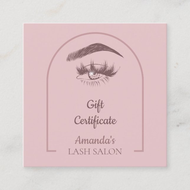 Pink Elegant Arc Beauty Salon Certificat cadeau (Devant)