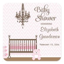 Pink élégant bébé bébé autocollants de douche fill