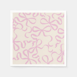 Pink Elegant Coquette Bow Napkin Baby Dusche Serviette