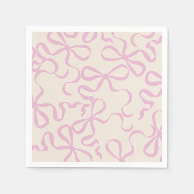 Pink Elegant Coquette Bow Napkin Baby Dusche Serviette (Vorderseite)