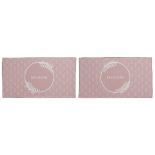Pink Elegant Damask Pillow Case Kissenbezug