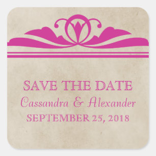 Pink Elegant Deco Enregistrer les Stickers Date