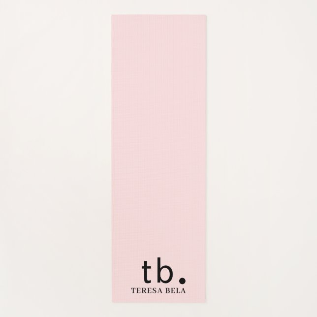 Pink Elegant Feminine Minimal Monogram Style Yogamatte (Vorderseite)