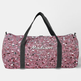 Pink Elegant Simulated Shimmering Particles Effect Duffle Bag