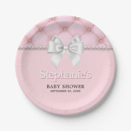 Pink Elegant Tiffany Chic Bow Extravagant Baby Sho Pappteller
