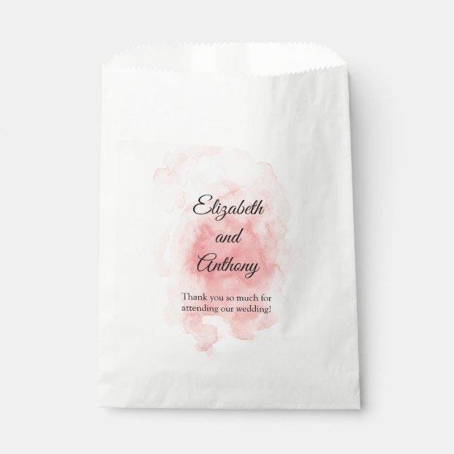 Pink Elegant Wedding Gefallen Tasche Geschenktütchen (Vorderseite)