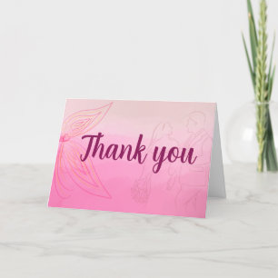 Pink elegante Danksagkarte Dankeskarte
